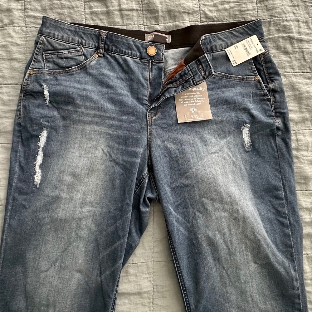 Democracy "Curve Equality" cropped denim jeans, Plus size 22W, NWT - Picture 3 of 8
